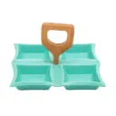 YL2260 DS-ST2010 3 Square Shape Party Ceramic Dish w/Wood Stand
