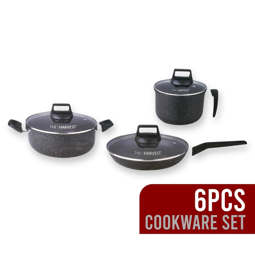 [THE HARVEST] 6PCS NON-STICK COOKWARE SET