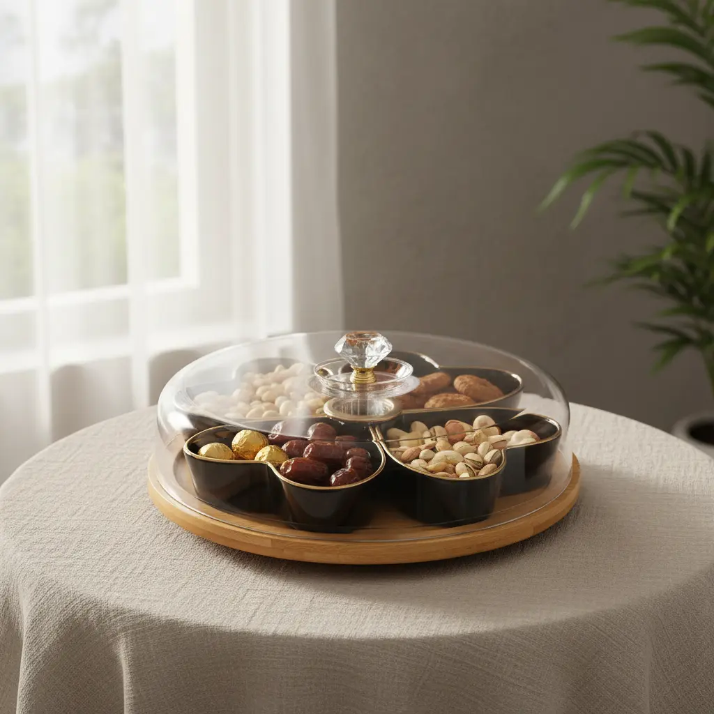 JD2037 PARTY TRAY 4 COMPARTMENT- BLACK (JDC8206-1)