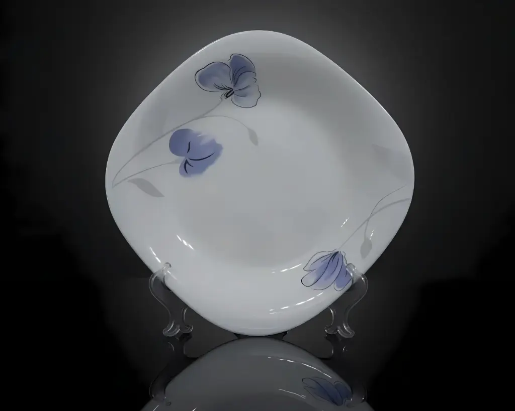 [SQDP11-2] - 11" SQUARE DINNER PLATE- PURPLE FLOWER