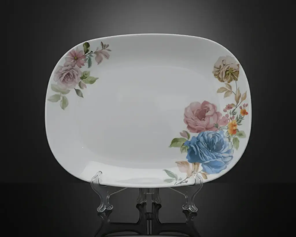 [SQP14-1] - 14" SQUARE PLATTER- VINTAGE FLORAL