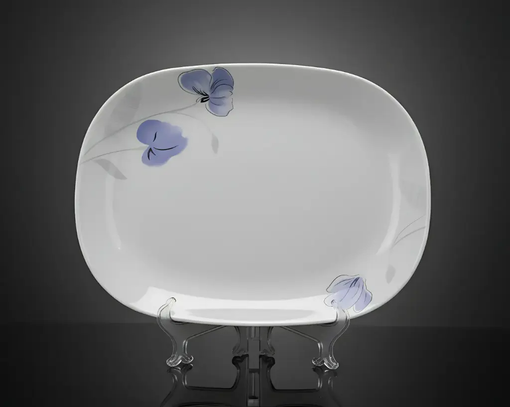 [SQP14-2] - 14" SQUARE PLATTER- PURPLE FLOWER