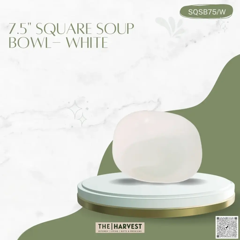 [SQSB75/W]  - 7.5" SQUARE SOUP BOWL- WHITE