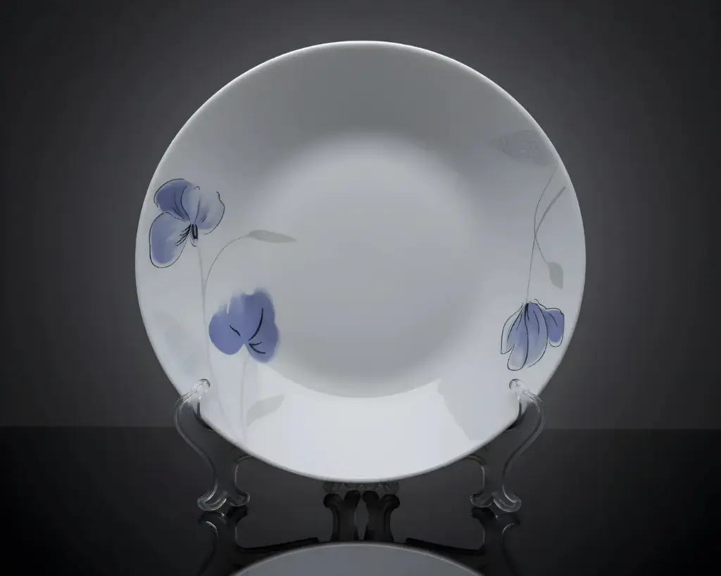 [RDSP90-2] - 9" ROUND SOUP PLATE-  PURPLE FLOWER