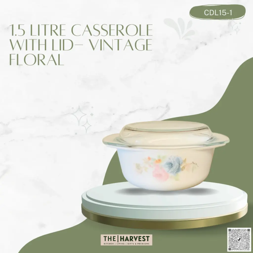 [CDL15-1] - 1.5 L CASSEROLE WITH LID- VINTAGE FLORAL