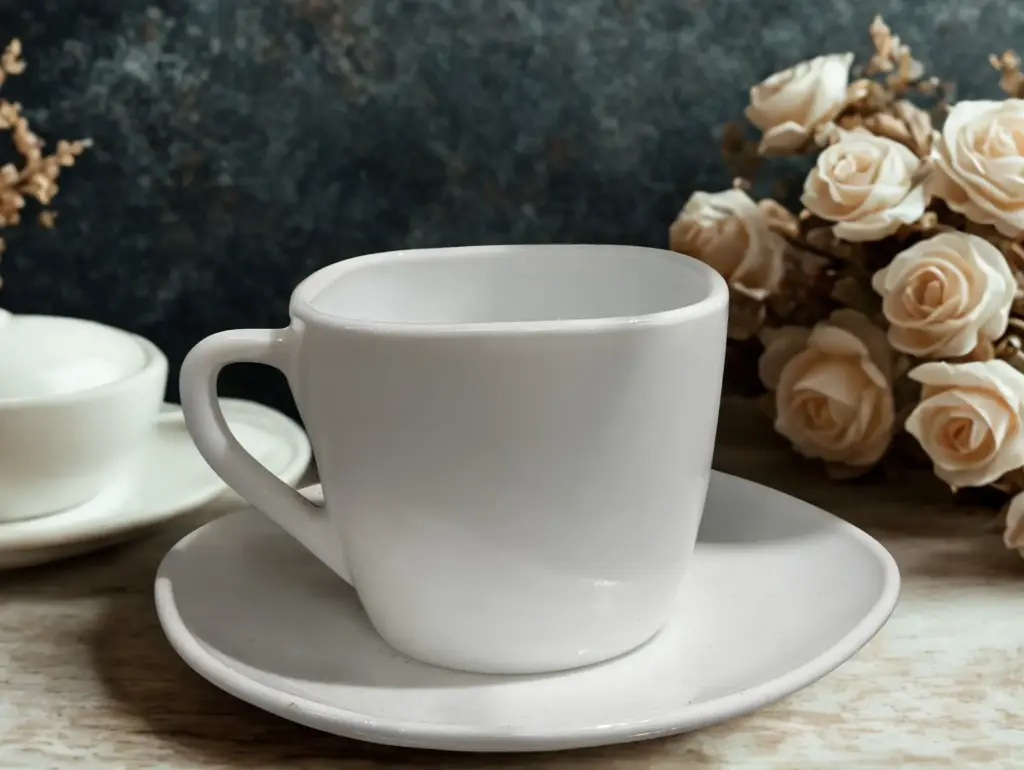 [SQCS220W]- GLORY 12 PCS SQUARE (220ML) CUP SET- WHITE