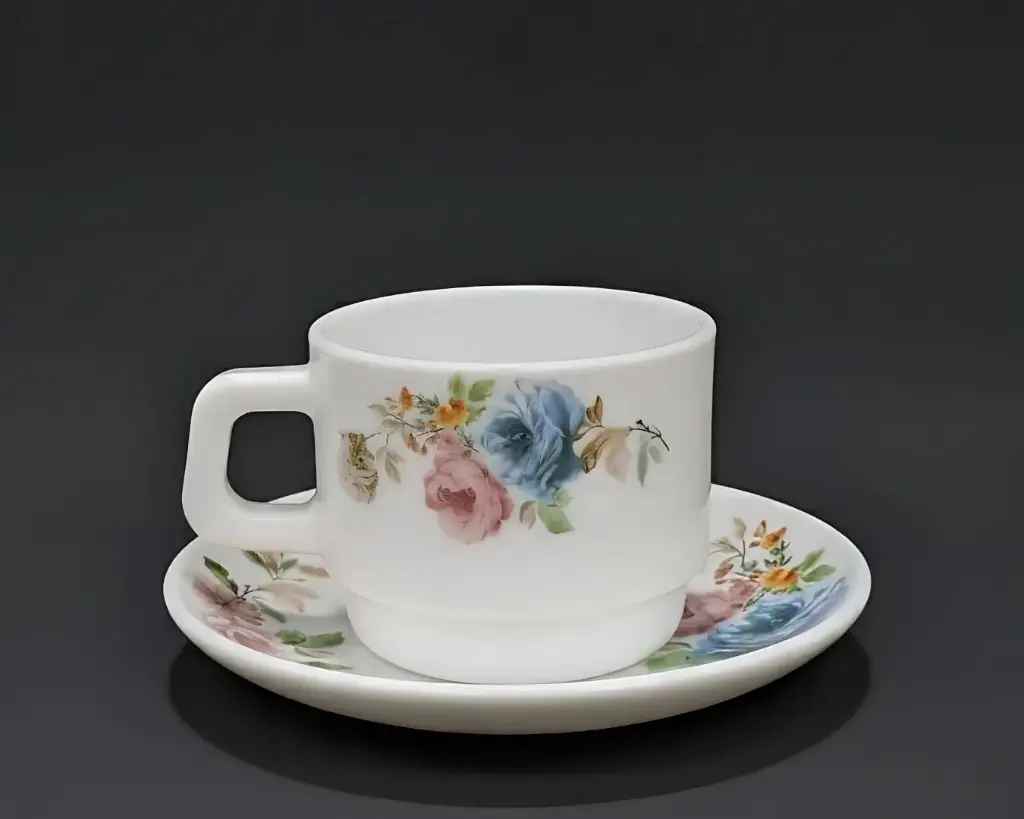 [RDCS190-1] -12 PCS ROUND (190ML) CUP SET-VINTAGE FLORAL