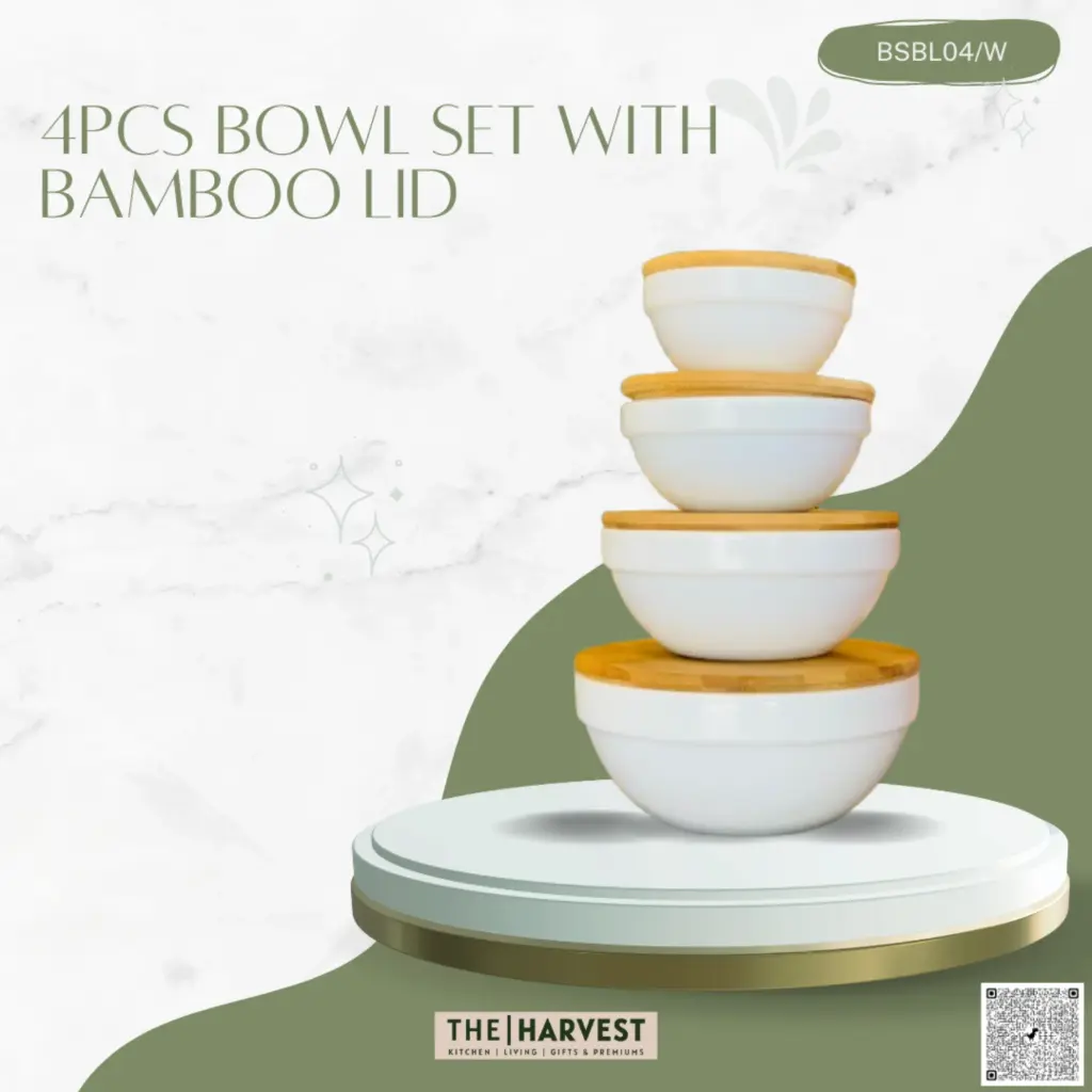 [BSBL04]- 4PCS BOWL SET WITH BAMBOO LID