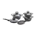 [HH007] - 9PCS DIE CAST COOKWARE SET BLACK COLOR 