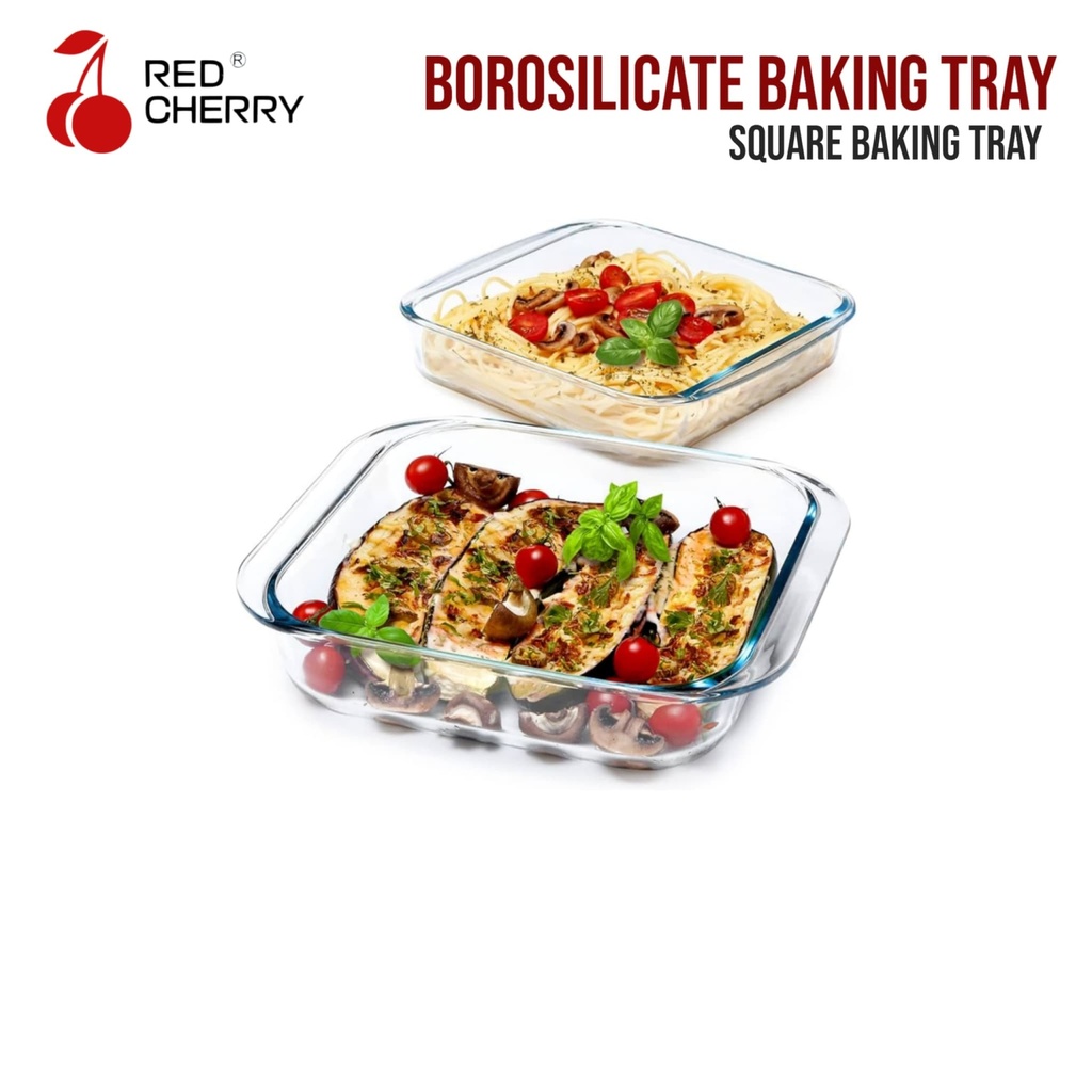 [RED CHERRY] BOROSICILATE SQUARE BAKING DISH (SBD)
