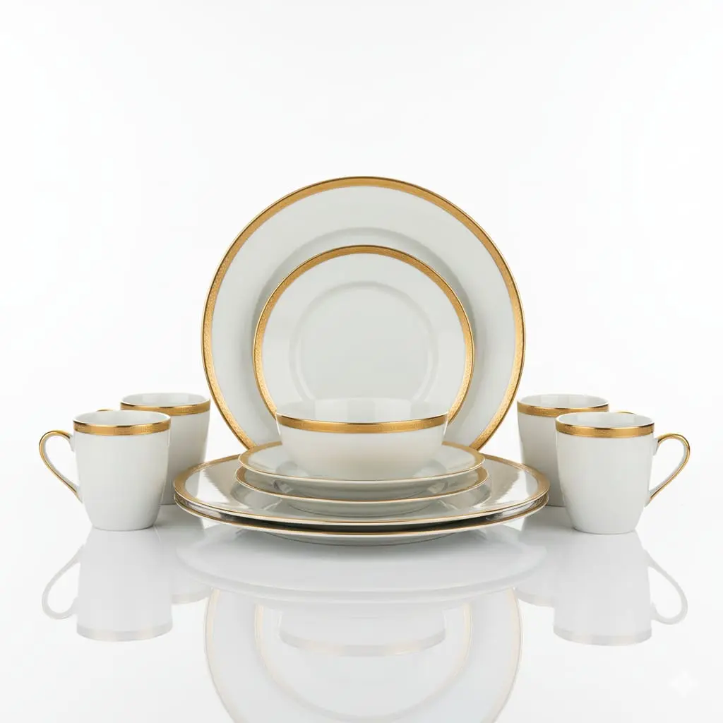 LH5330-1 - 16PCS CERAMIC DINNER SET (GOLD LINE)