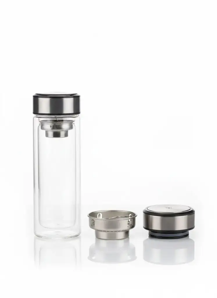 CB5539[HGRD-507] - GLASS DOUBLE WALL THERMAL BOTTLE : 380ML