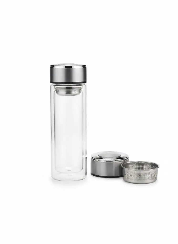 CB5551[HGRD-809] - GLASS DOUBLE WALL THERMAL BOTTLE :320 ML