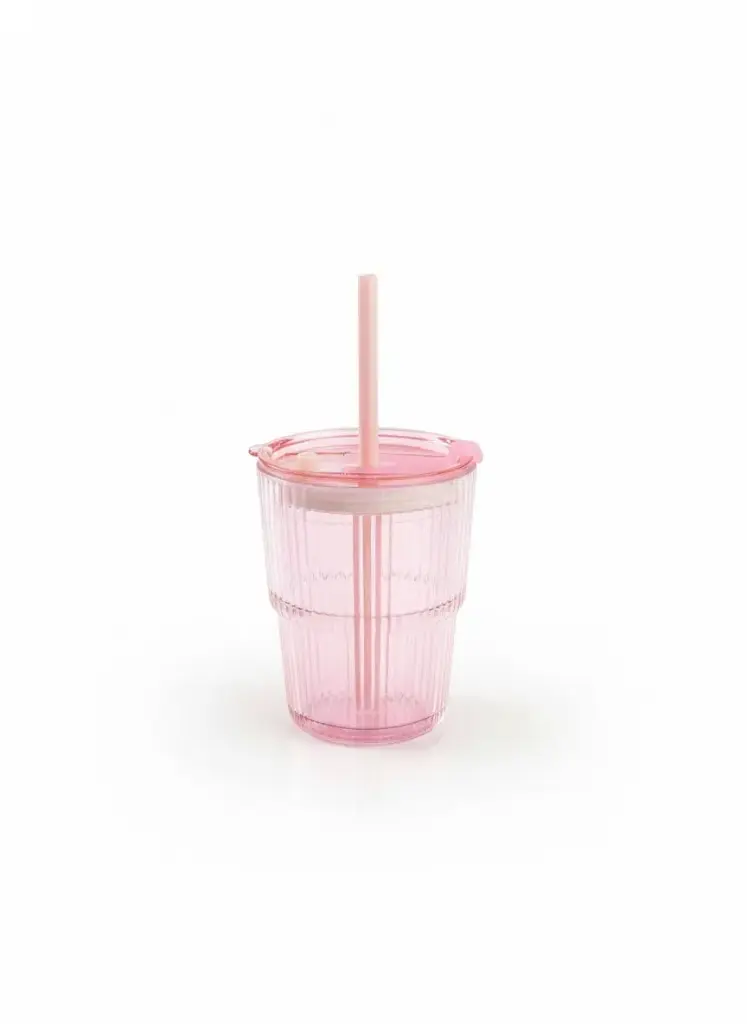 LZY5157[Y5869B] - GLASS CUP WITH STRAW