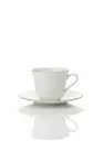 CB5517-1[BKB-190] - 6 PCS OPAL CUP AND SAUCER : SHELL INSPIRED