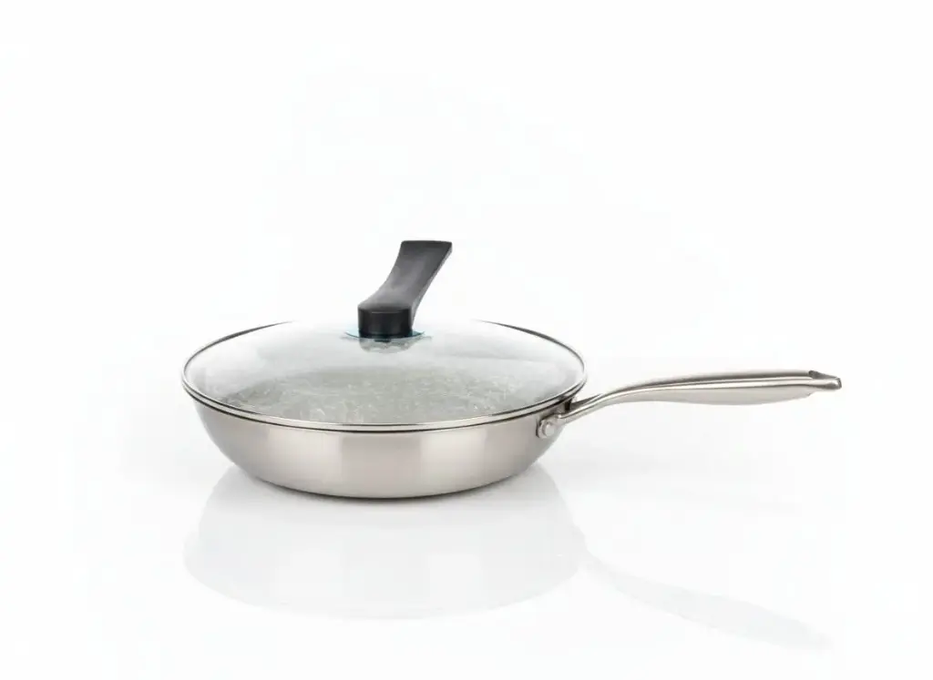 XX5606-2 - SS FRYING PAN WITH GLASS LID: 28CM