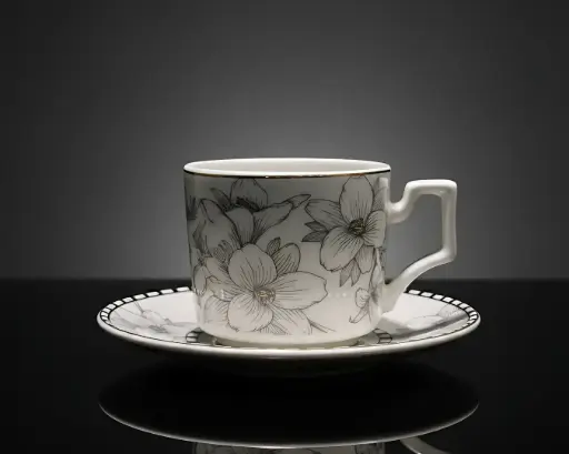 [6103] [6103] KARAKA 100ML 12PCS BONE CHINA CUP & SAUCER SET