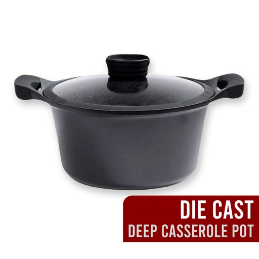 [THE HARVEST] NON-STICK DIE CAST DEEP CASSEROLE POT W/LID
