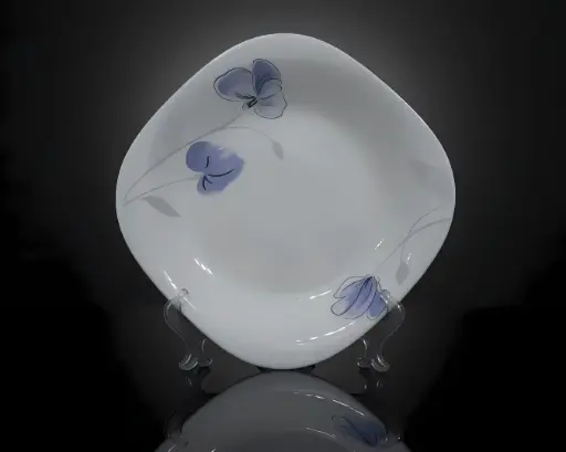 [[SQDP11-2]] [SQDP11-2] - 11" SQUARE DINNER PLATE- PURPLE FLOWER