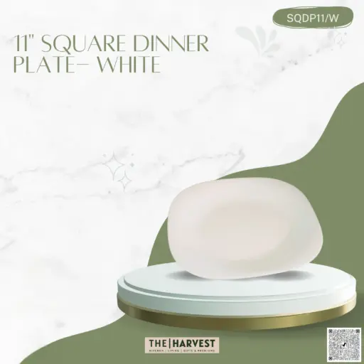 [[SQDP11/W]] [SQDP11/W] - 11" SQUARE DINNER PLATE- WHITE
