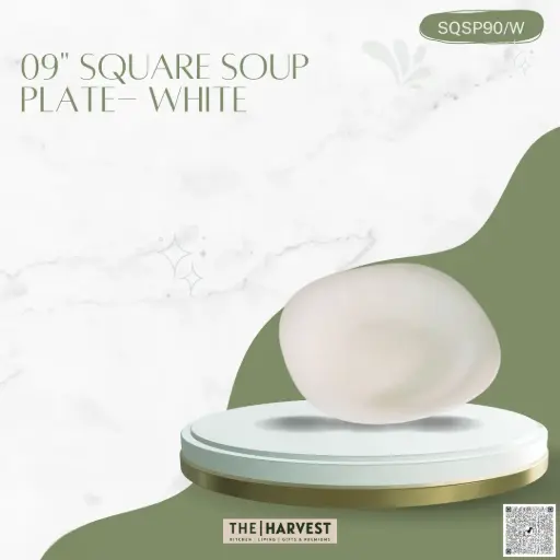 [[SQSP90/W]] [SQSP90/W] - 09" SQUARE SOUP PLATE- WHITE
