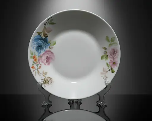 [[RDSP90-1]] [RDSP90-1] - 9" ROUND SOUP PLATE- VINTAGE FLORAL