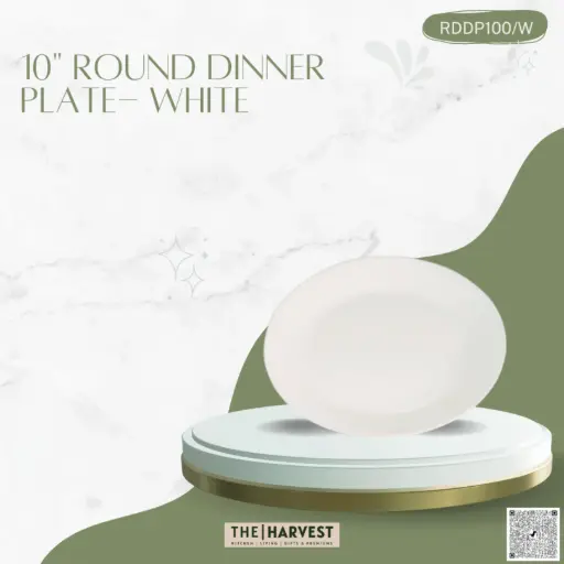 [[RDDP100/W]] [RDDP100/W] - 10" ROUND DINNER PLATE- WHITE