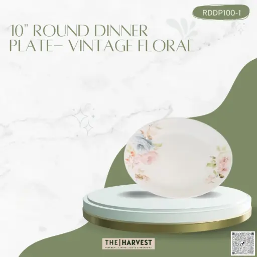 [[RDDP100-1]] [RDDP100-1] -10" ROUND DINNER PLATE- VINTAGE FLORAL