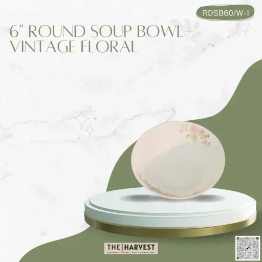 [[RDSB60-1]] [RDSB60-1] - 6" ROUND SOUP BOWL- VINTAGE FLORAL