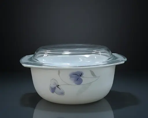 [[CDL15-2]] [CDL15-2] - 1.5 L CASSEROLE WITH LID- PURPLE FLOWER