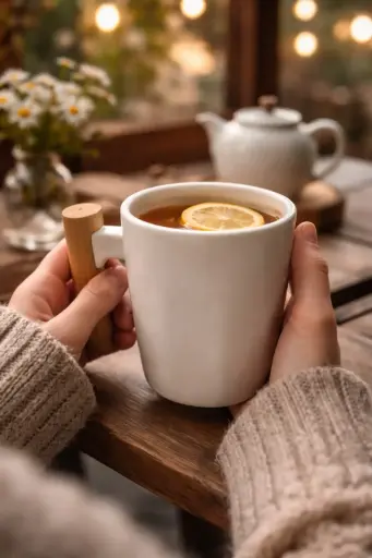 [[TY4354]] [TY4354] - GJ872 WOODEN HANDLE MUG WHITE