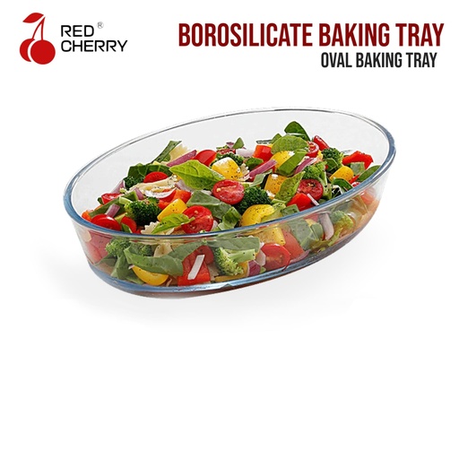 [RED CHERRY] BOROSICILATE OVAL BAKING DISH (OBD)