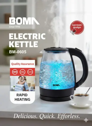 [BW5578] BM5578 [BM0605] - BOMA BM-0605 GLASS Electric Kettle 2L/ 1500W