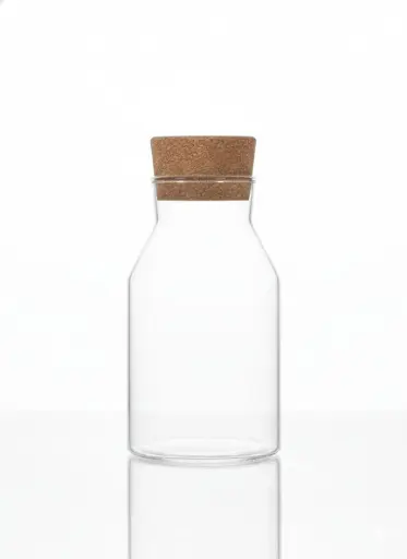 [LZY5001-3] LZY5001-3[HB020] - GLASS BOTTLE WITH CORK LID: 600 ML 