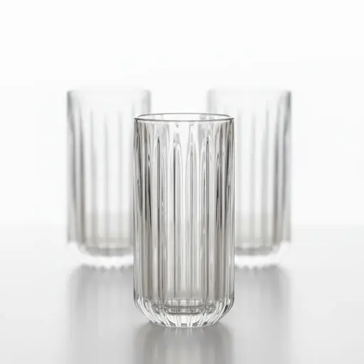[LZY5072] LZY5072[PK71146] - HI- BALL RIBBED GLASS TUMBLER SET : 380 ML